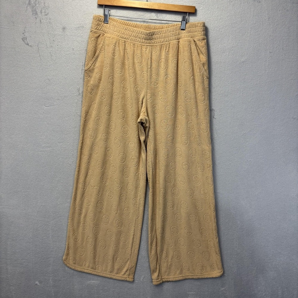 OFFLINE Aerie 2 Pc Terry Cloth Smiley Set, Medium Top, Large Pants Tan Wide Leg - Picture 10 of 14